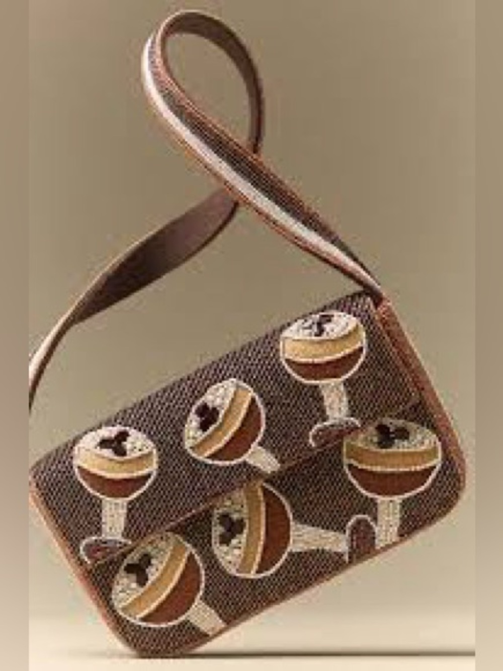 Hand beaded Espresso Hand Bag